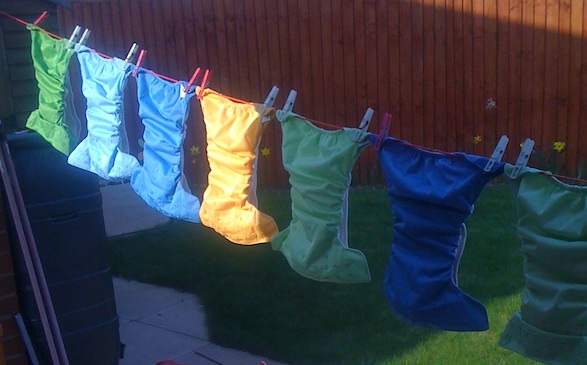 Nappies on a washing line