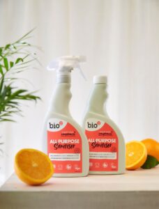 Bio-D All Purpose Sanitiser Refill Orange, safe for use in food preparation areas